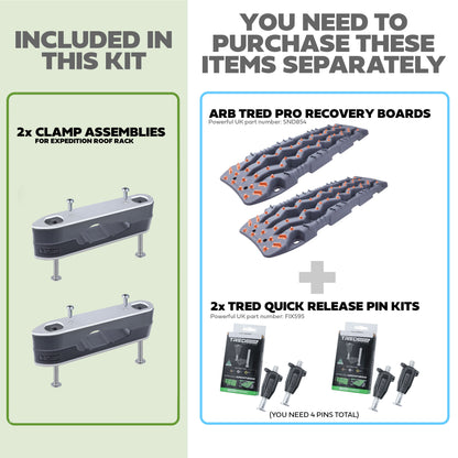 Recovery Board Roof Mount Kit for Land Rover Defender L663 - for ARB Tred Pro