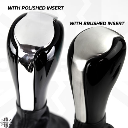 Gear Knob - Black Piano + Polished Metal Insert for Range Rover L322