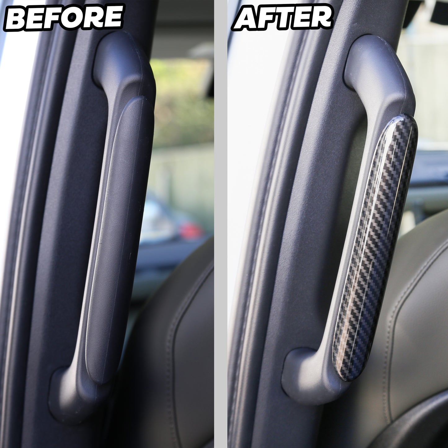 Rear Grab Handle Covers - Carbon Fibre - for Land Rover Defender L663