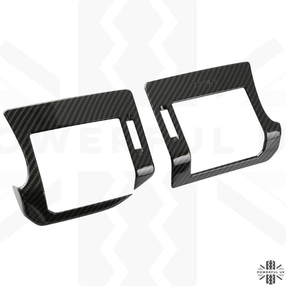 Dash End Air Vent Covers - Carbon Fibre Effect - for Land Rover Defender L663 - LHD