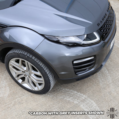 Black Front fog Surrounds wih Silver Inserts for Range Rover Evoque SE & HSE (2016-19)