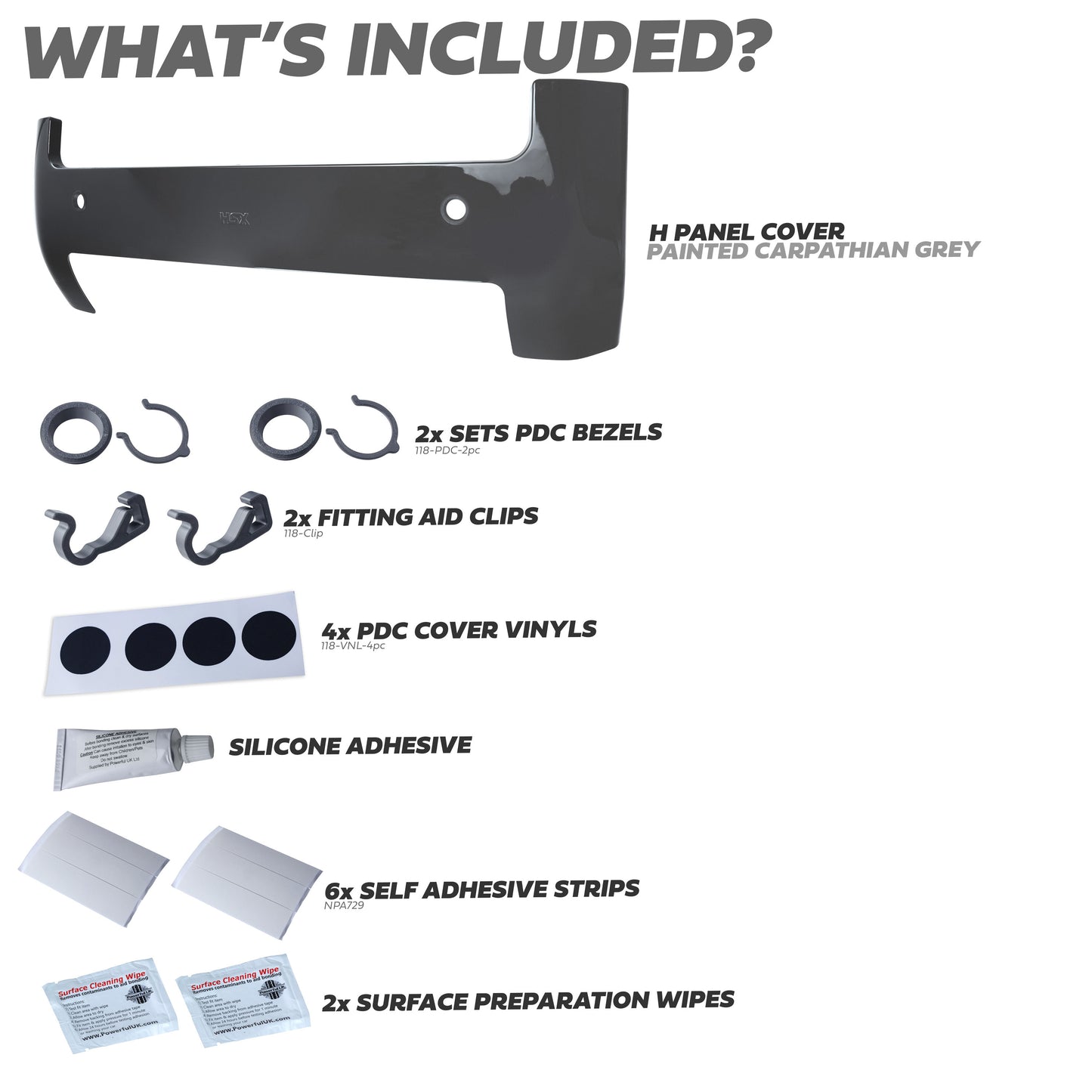 Front Bumper H-Panel Easy-Fit Cover for Land Rover Defender L663 - Carpathian Grey