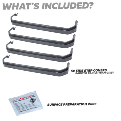 4x Side Step Covers (Smooth Finish) for Land Rover Defender L663 (110/130) - Carpathian Grey