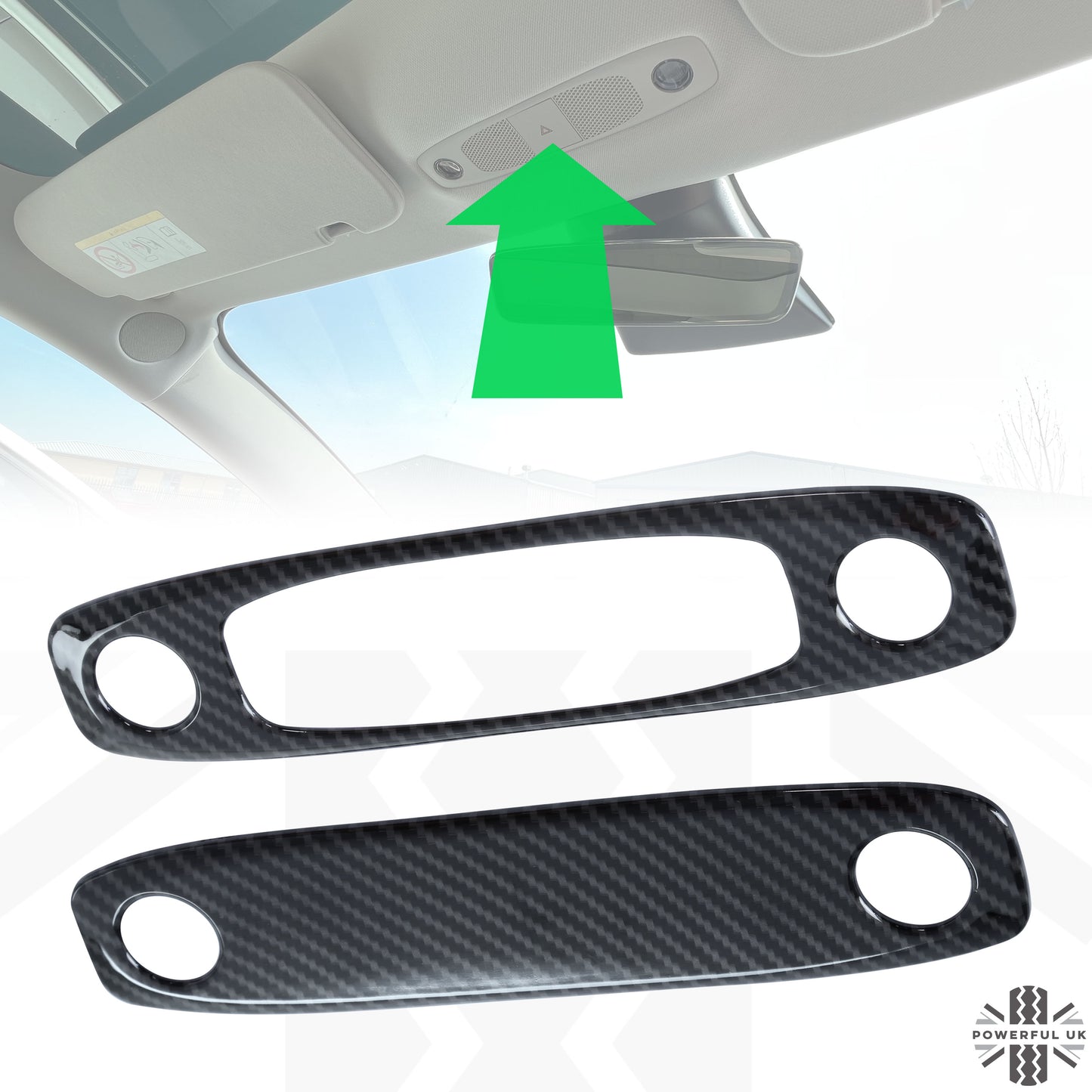 2x Roof Light Covers in Carbon Fibre for Tesla Model 3