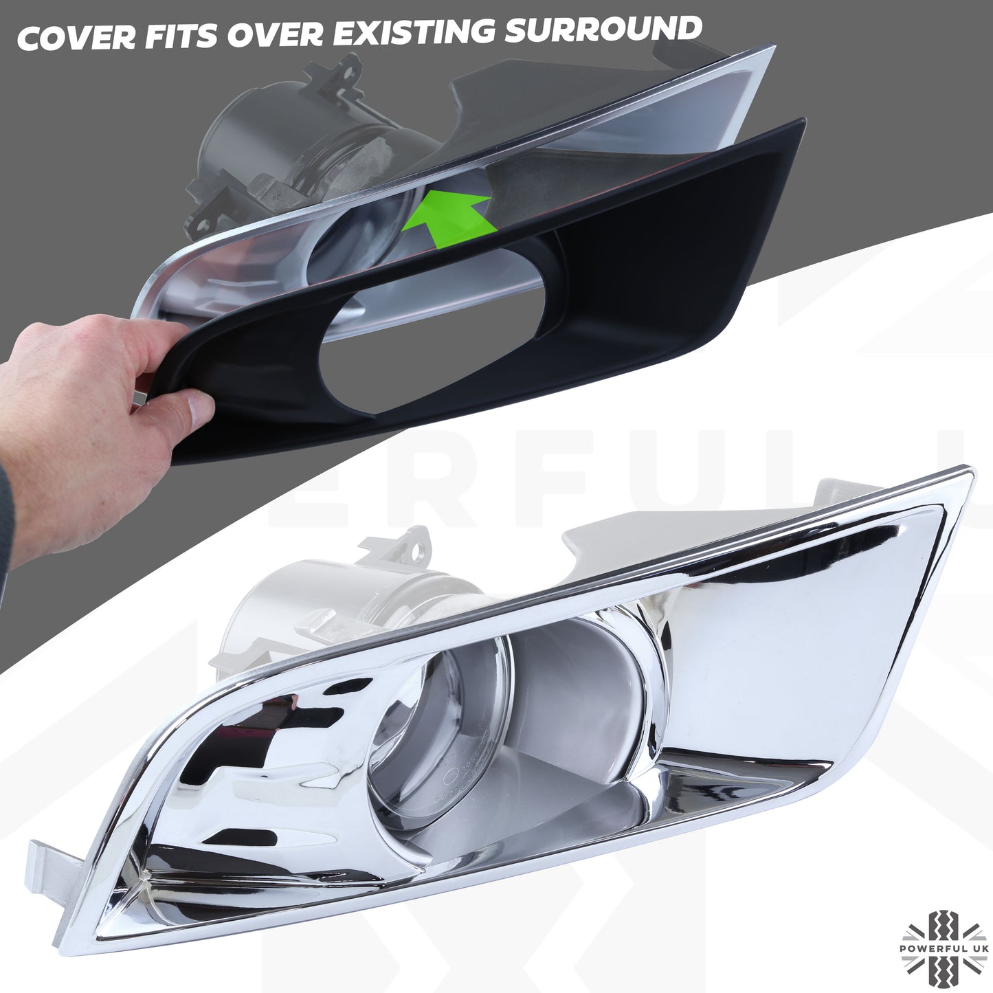 Fog Light Surround Covers in Chrome for Ford Ranger T7 2016-19 (XLT & Limited models)