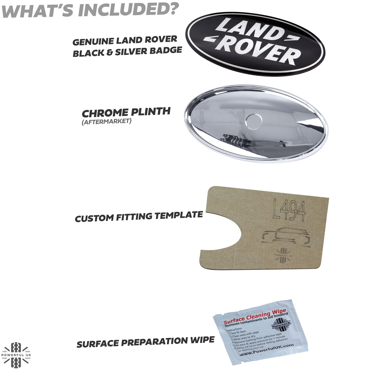 Black & Silver Badge on Chrome Plinth for Range Rover Sport L494