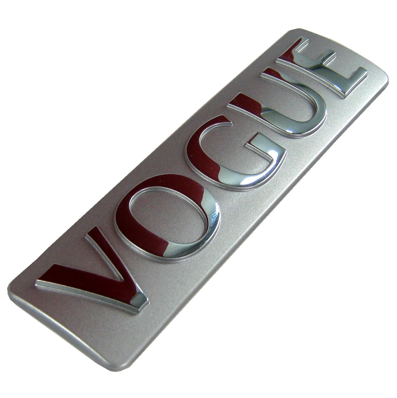 Genuine 'VOGUE' Badge in Silver & Chrome for Range Rover