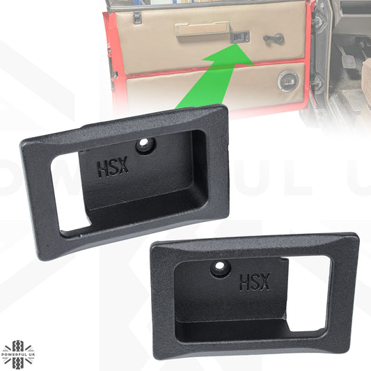 2x Door Handle Bowls for Range Rover Classic - Satin Black