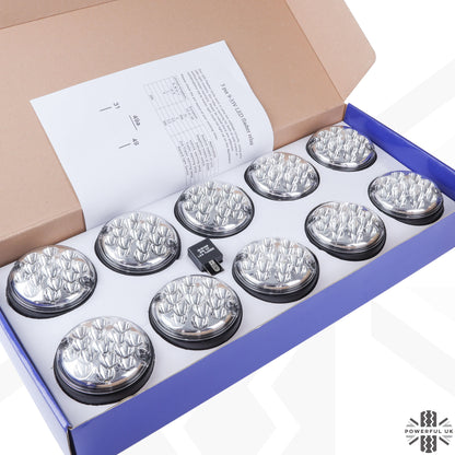 95mm 10pc NAS LED Light Kit for Land Rover Classic Defender - Clear Lens