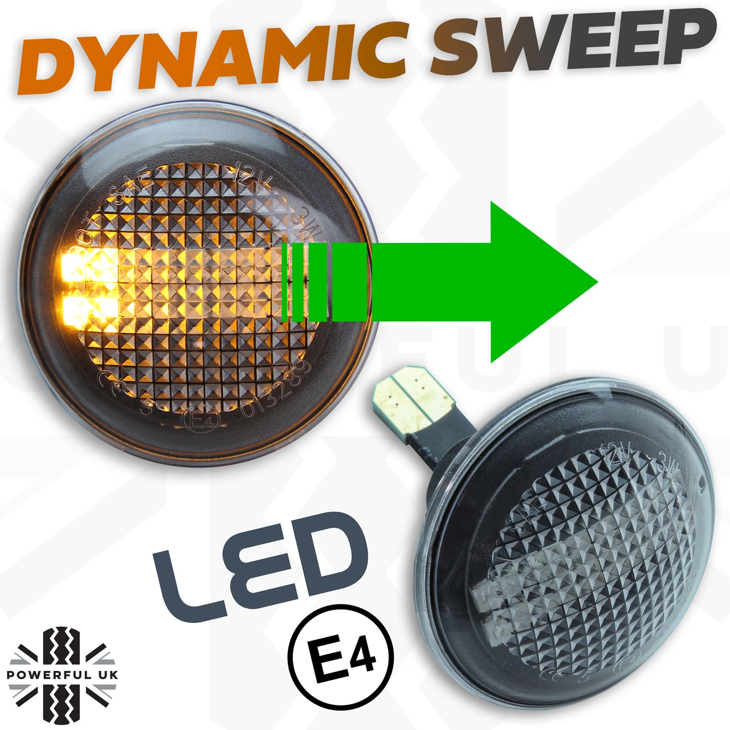 LED Dynamic Sweep Side Repeaters for Range Rover L322 (Pair) - Clear