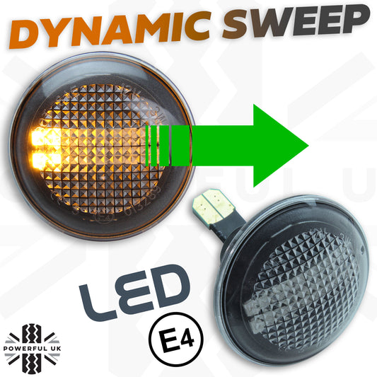 LED Dynamic Sweep Side Repeaters for Range Rover L322 (Pair) - Clear
