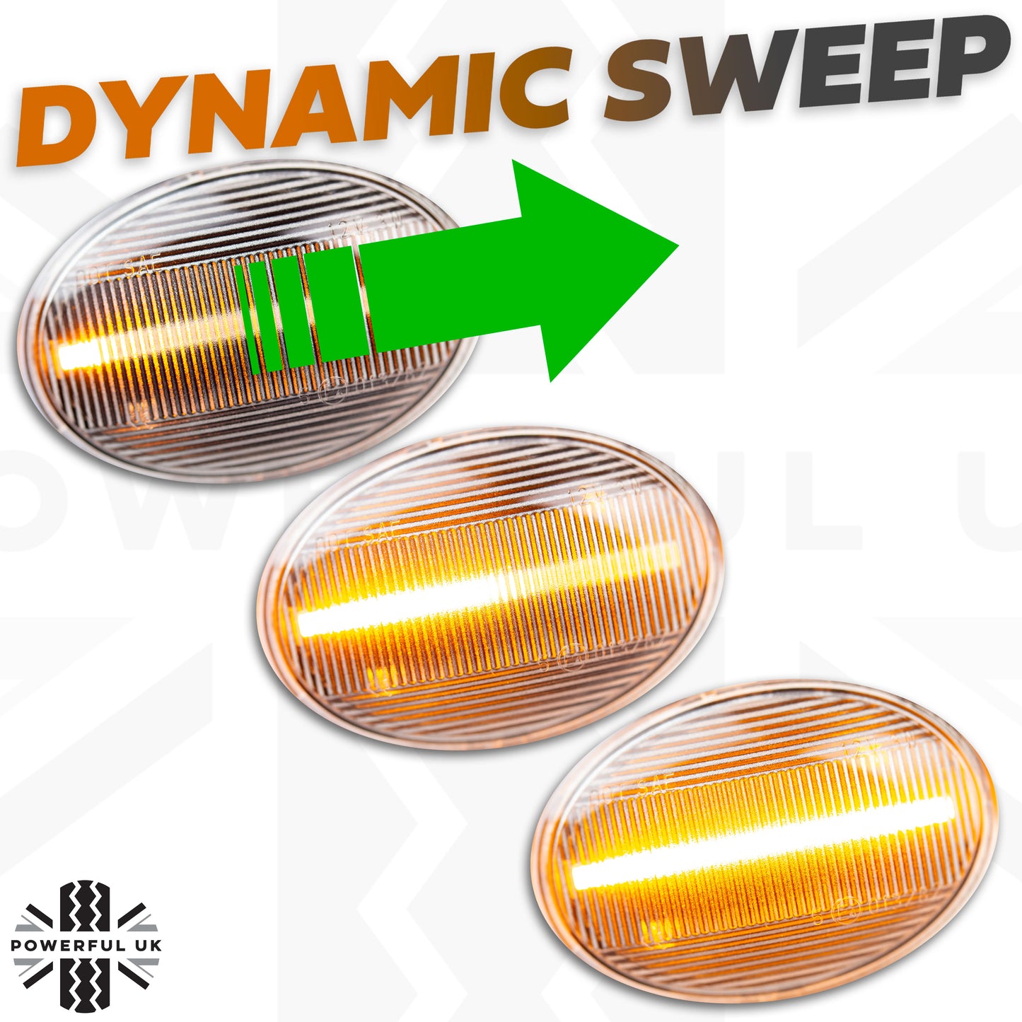 Side Repeaters (Pair) - LED - Clear - Dynamic Sweep - for BMW Mini (R50,R52,R53)