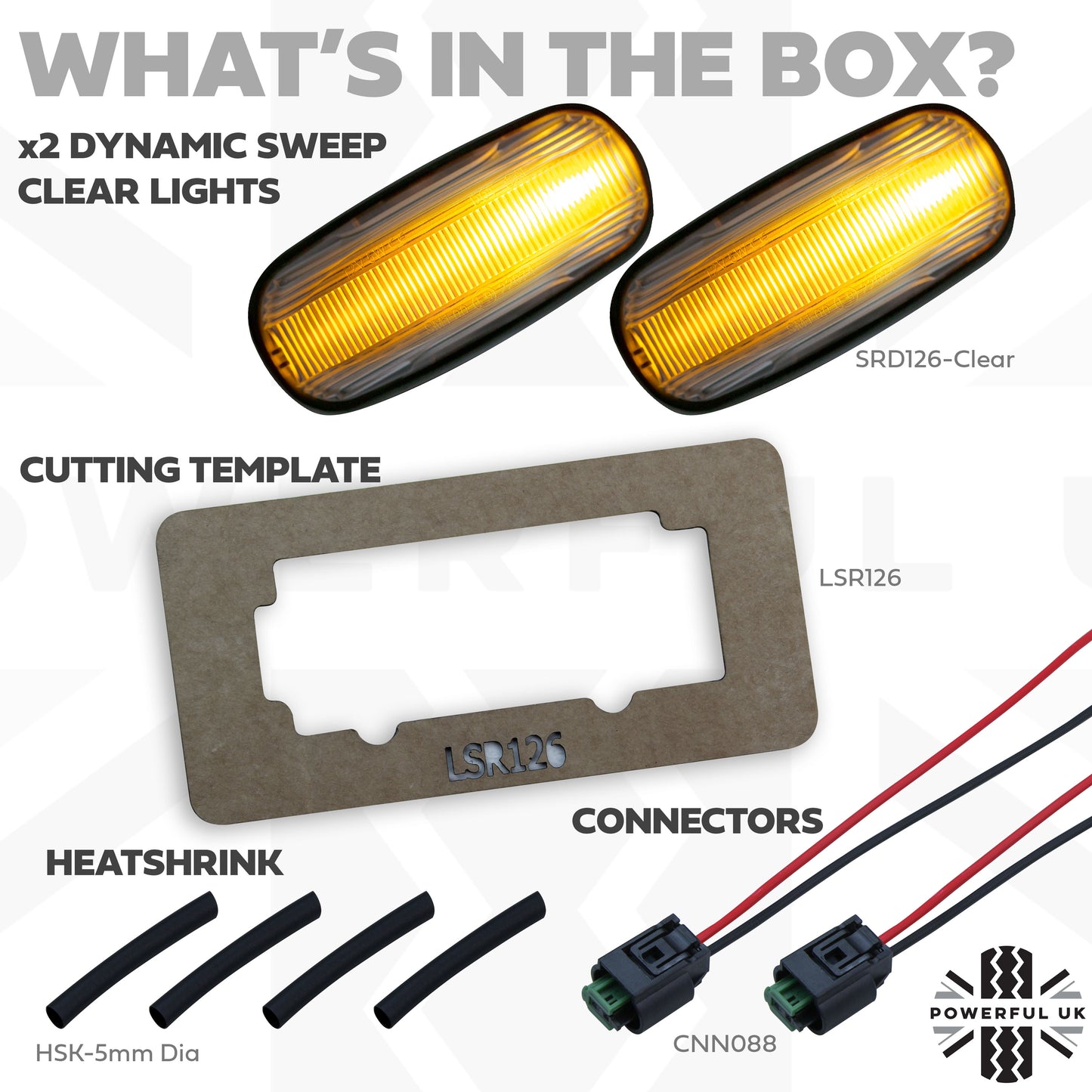 Side Repeaters Conversion Kit - LED - Clear - Dynamic Sweep for Land Rover Defender