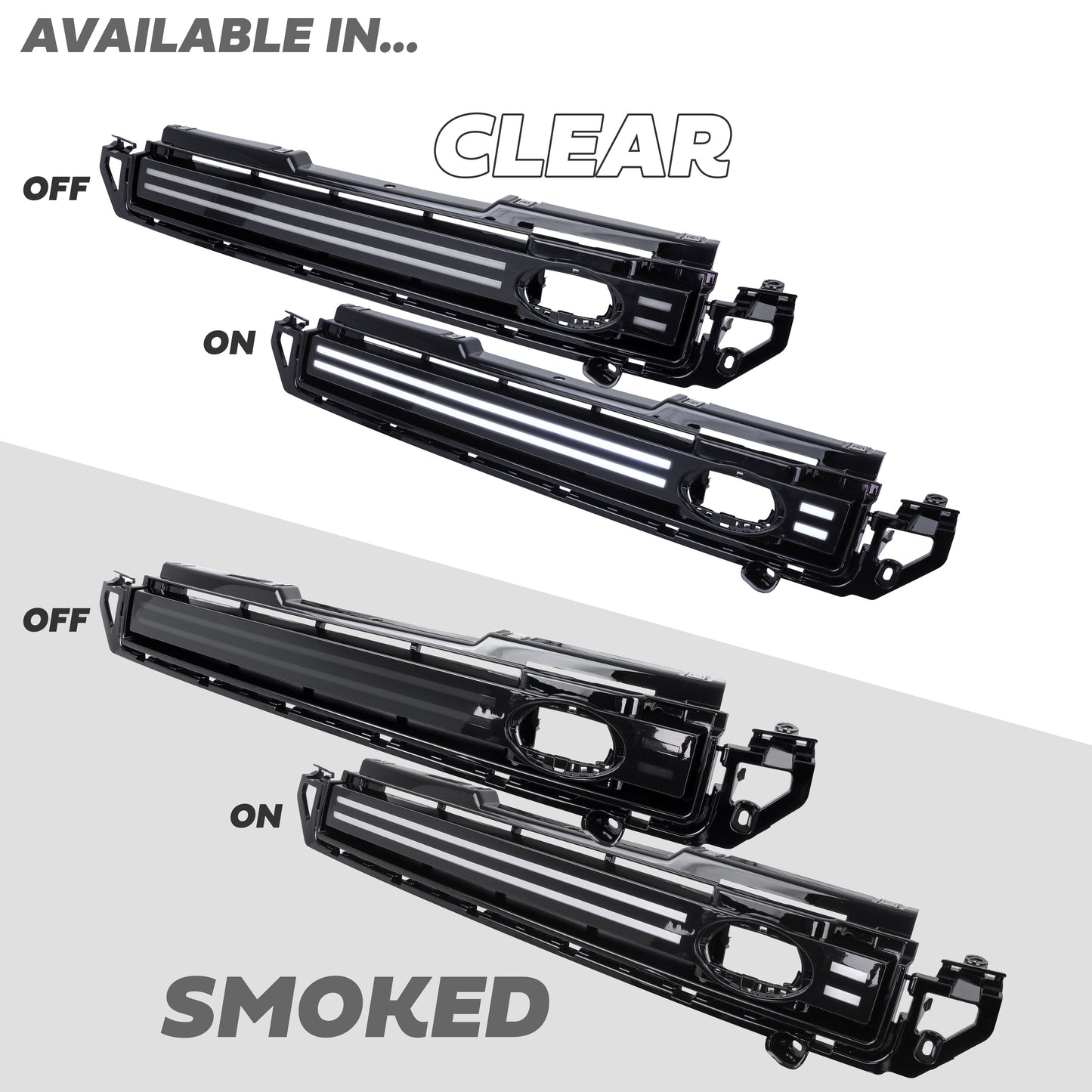 LED Front Grille Assembly for Land Rover Defender L663 - Smoked LED Strip