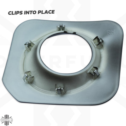 Front Bumper Fog Bezels - Discovery 4 style - Gloss Black - for Land Rover Discovery 3 - PAIR