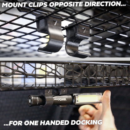 'Big Larry Pro' Torch + 2pc Mount Kit for Wire Luggage Rack for Land Rover Defender L663