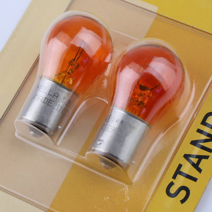 2x Hella AMBER Indicator Bulbs (Offset Pins)