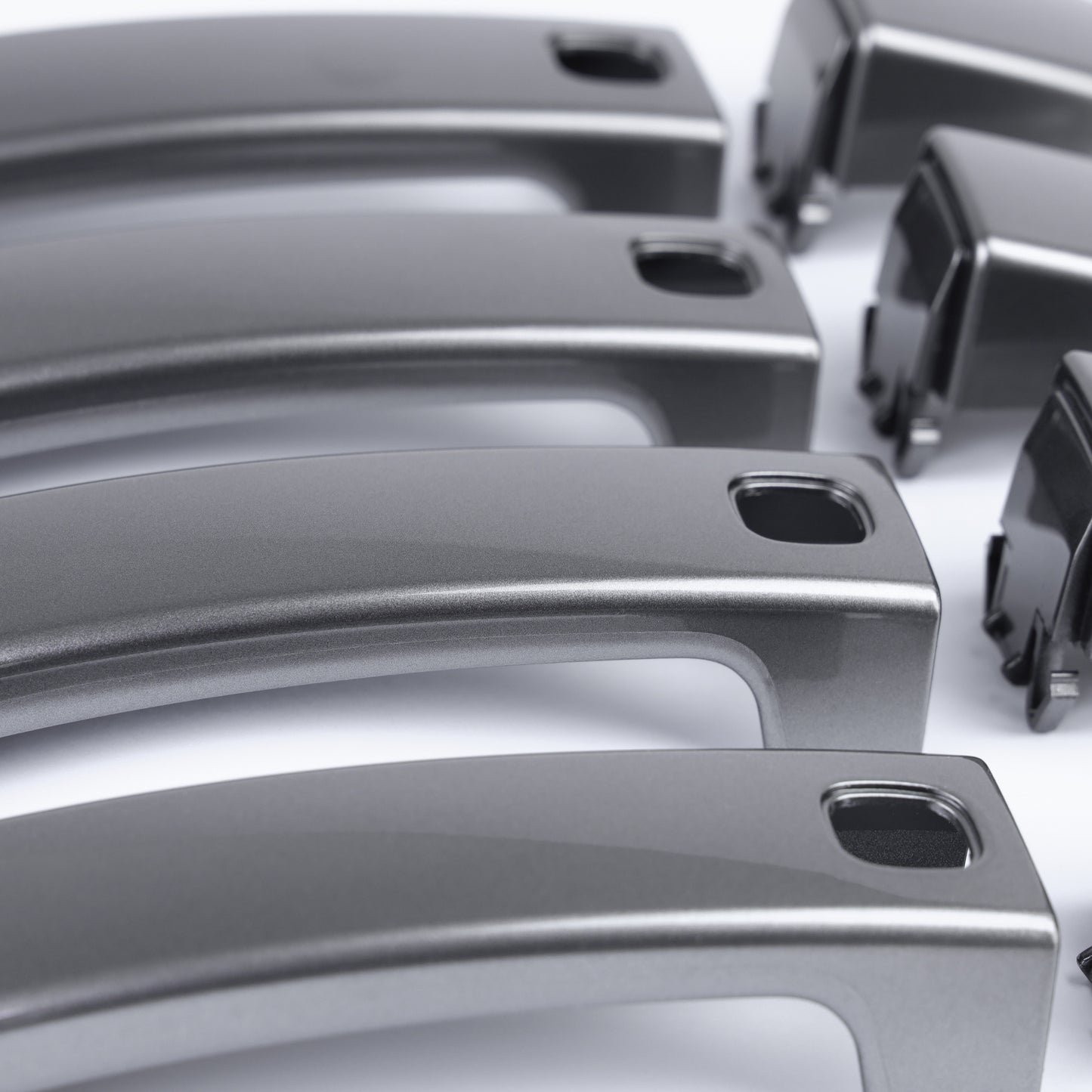 Door Handle 'Skins' for Land Rover Discovery 4 (with hole for button)  - Stornoway Grey