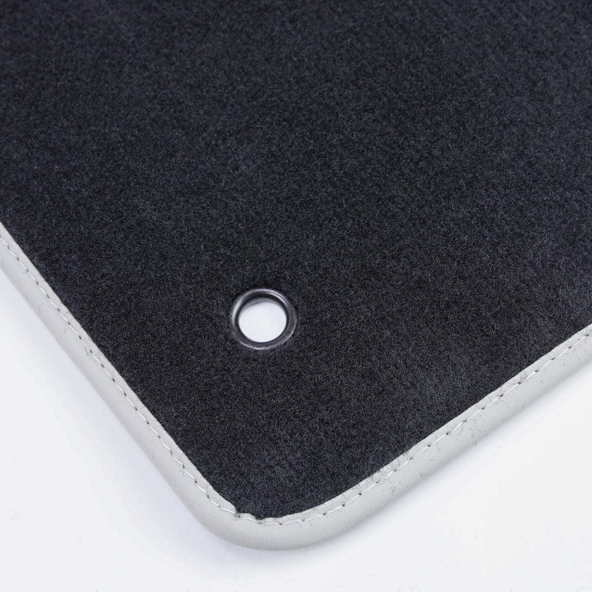 Carpet Floor Mat Set (Genuine) - RHD - for Land Rover Discovery Sport (2014-18) - Black with Ivory Leather Edge