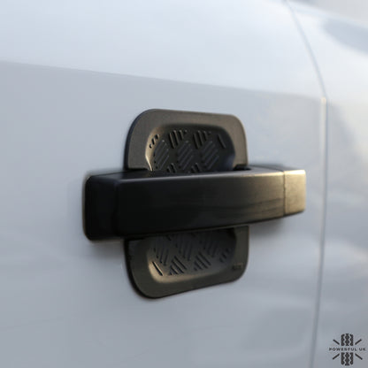 Chequer Plate Door Handle Scuff Plates (2pc) for Land Rover Defender L663 90 (2 door)