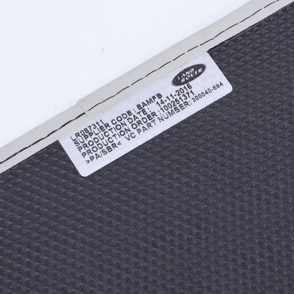 Carpet Floor Mat Set (Genuine) - RHD - for Land Rover Discovery Sport (2014-18) - Black with Ivory Leather Edge