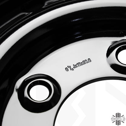 Genuine 16" Steel Wheel - Gloss Black - for Classic Land Rover Defender Heritage