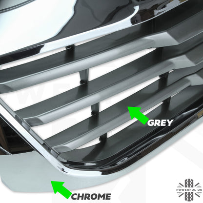 Front Grille - Chrome & Grey - for Toyota Hilux Mk7 Vigo Champ