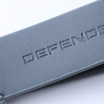 Leather Loop DEFENDER keyring in Grey