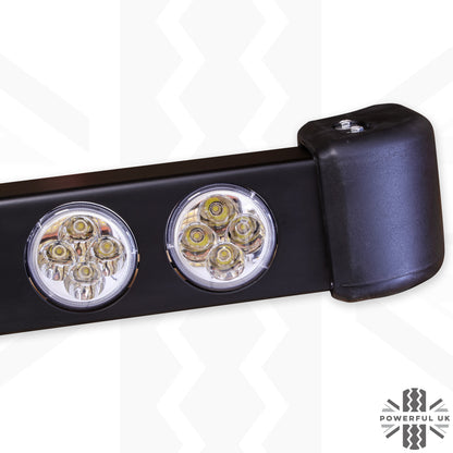 Front Bumper - Black with Round DRL's - for Land Rover Defender