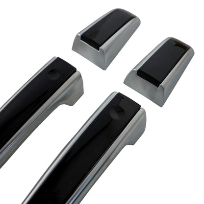 'Autobiography Style' Door Handles Skins in Silver & Black for Land Rover Discovery Sport