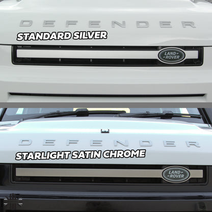 Front Grille Bar in Starlight Satin Chrome (Genuine) for Land Rover Defender L663