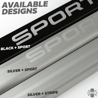 Door Sill Covers in Black with Silver Sport Logo for Range Rover Sport L494