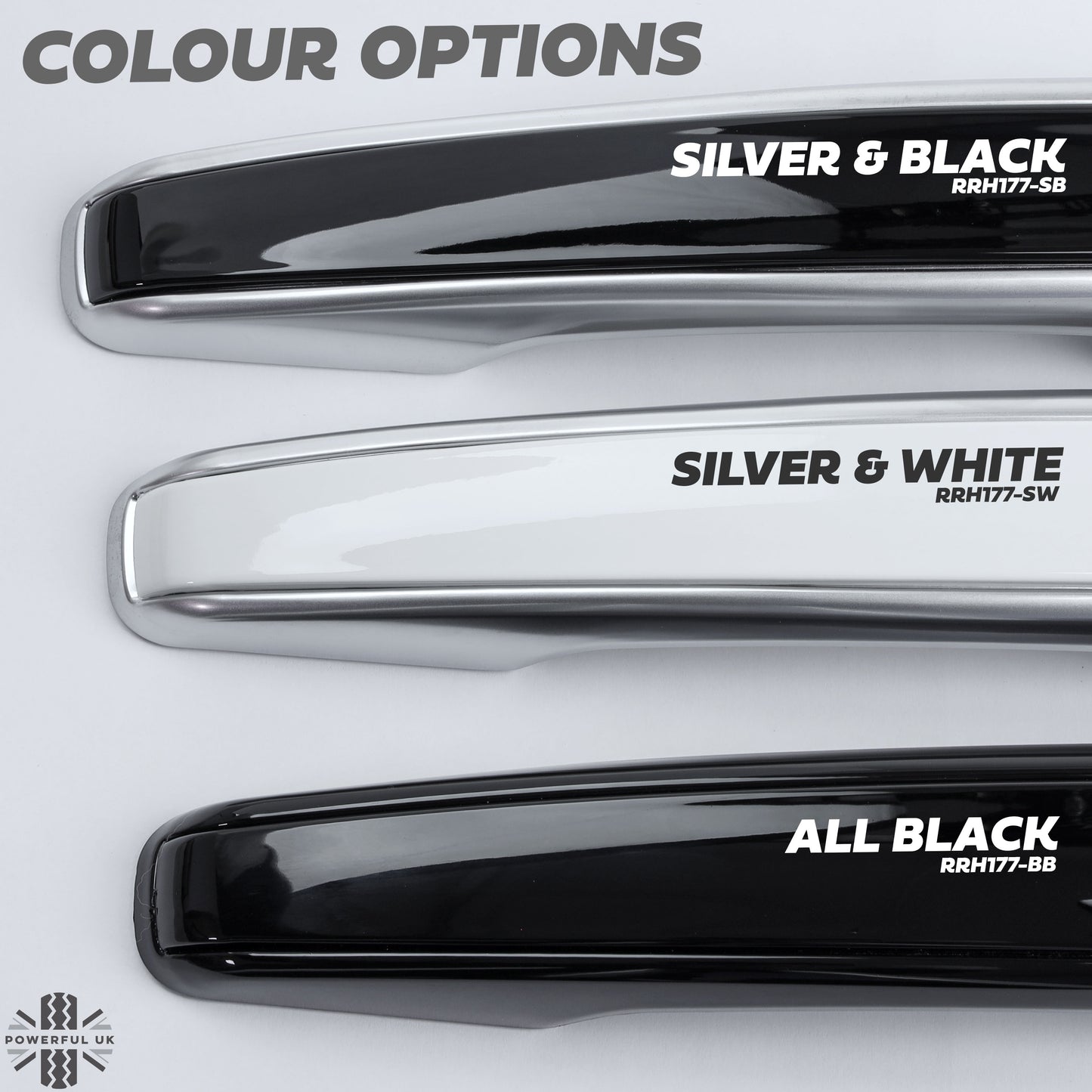 'Autobiography Style' Door Handles Skins in Silver & Black for Land Rover Discovery 5