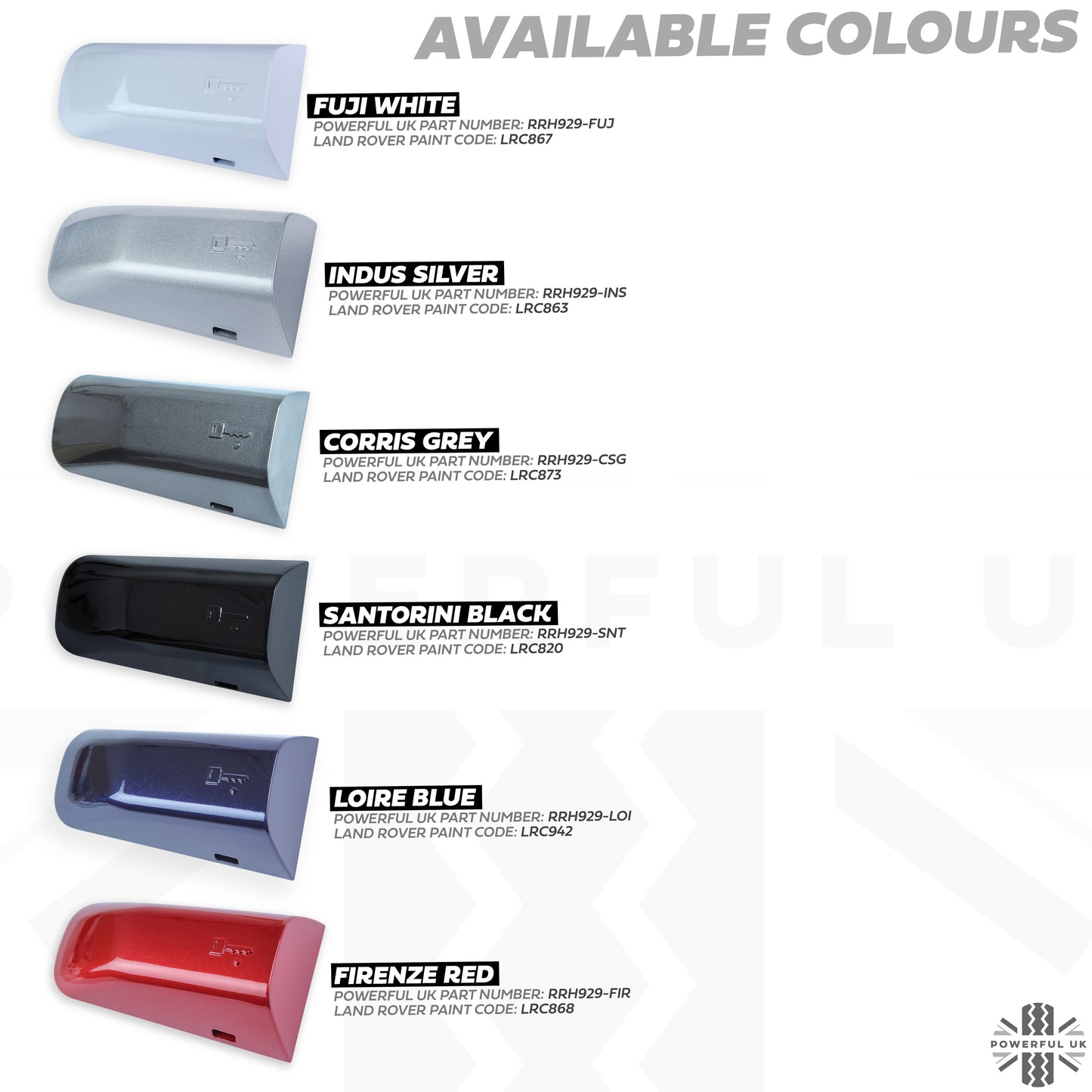 LEFT Door Handle Key Piece for Land Rover Discovery 5 - Santorini Black