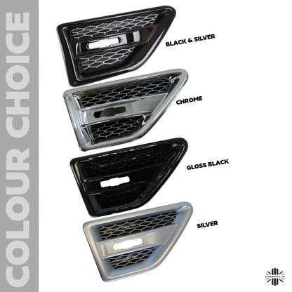 Side Vents - Gloss Black - for Land Rover Freelander 2 - PAIR