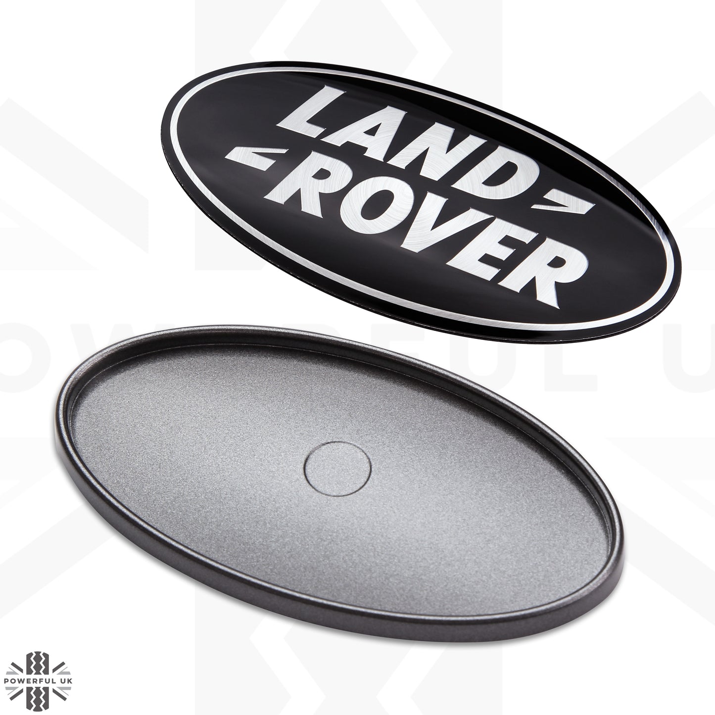 Black & Silver Badge on Corris Grey Plinth for Range Rover L322