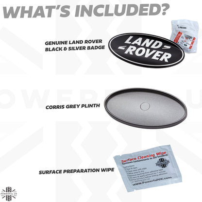 Black & Silver Badge on Corris Grey Plinth for Range Rover L322