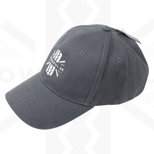Embroidered Brushed Cotton Cap Powerful UK Ltd "Merch" - Graphite Grey