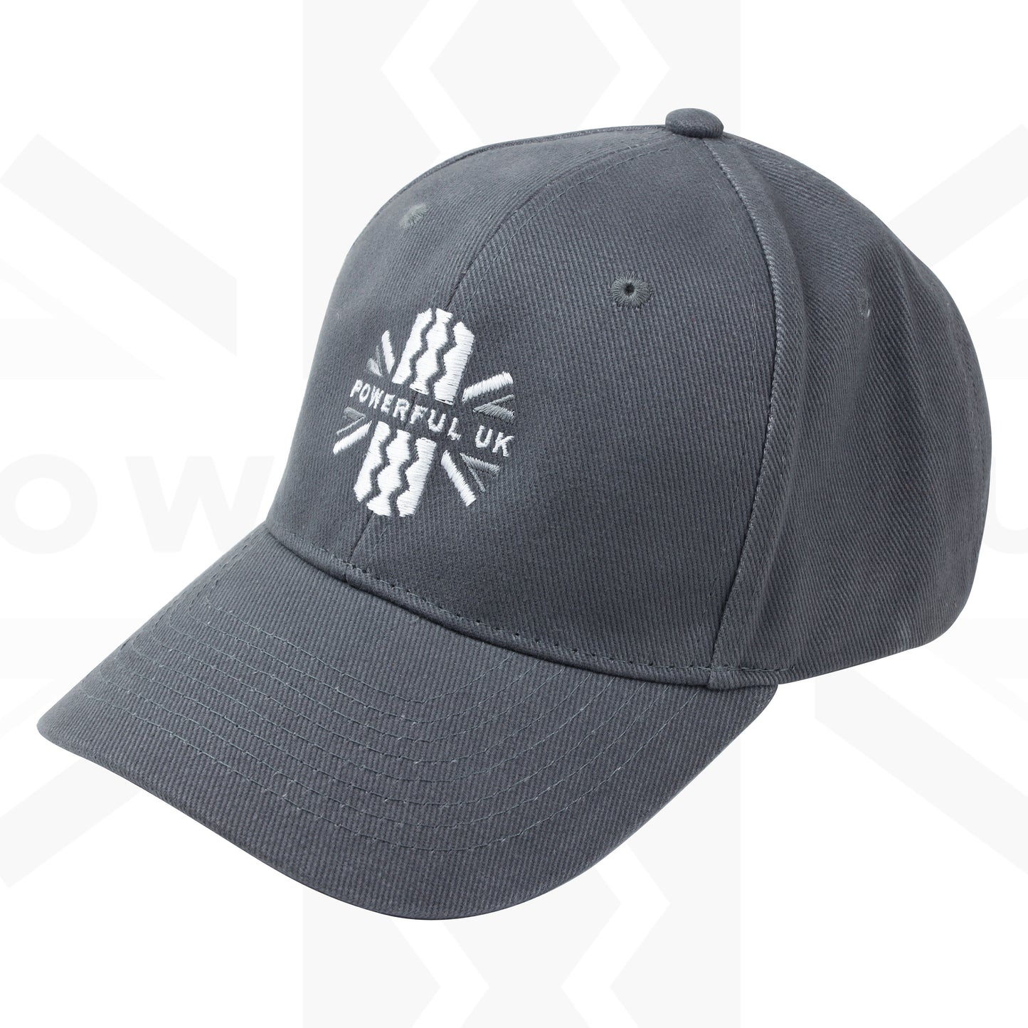 Embroidered Brushed Cotton Cap Powerful UK Ltd "Merch" - Graphite Grey