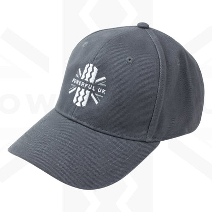 Embroidered Brushed Cotton Cap Powerful UK Ltd "Merch" - Graphite Grey