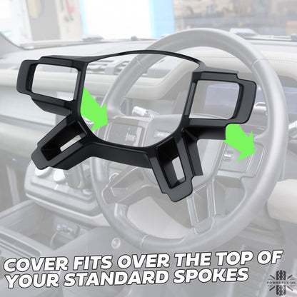 Steering Wheel Spoke Cover - Matt Black - for Land Rover Defender L663