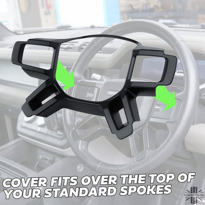 Steering Wheel Spoke Cover - Matt Black - for Land Rover Defender L663