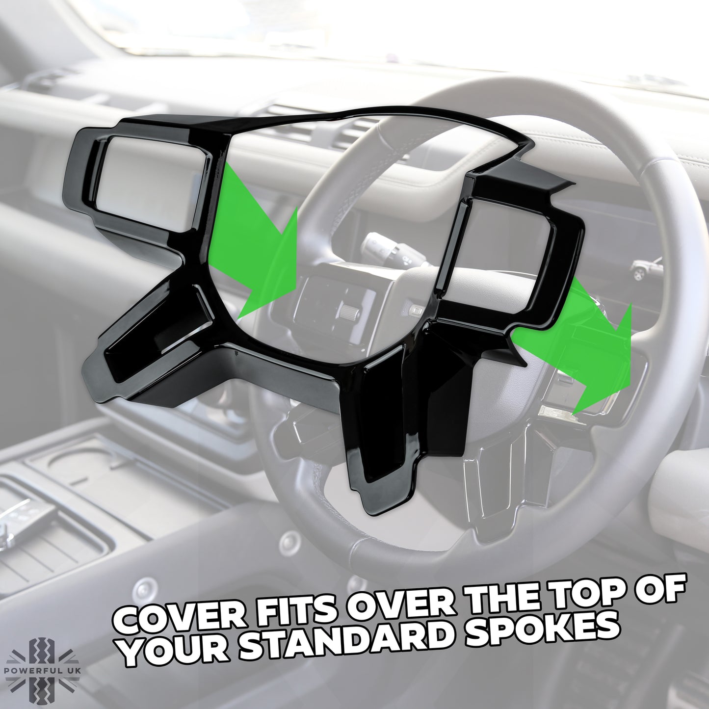 Steering Wheel Spoke Cover - Gloss Black - for Land Rover Defender L663