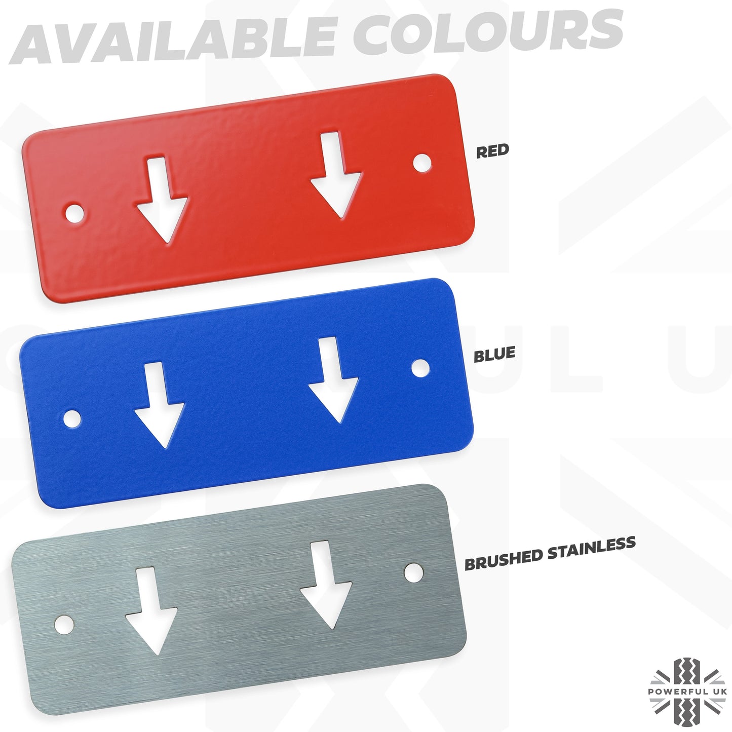 Jacking Point Marker Plate Kit - BLUE - for Land Rover Defender L663
