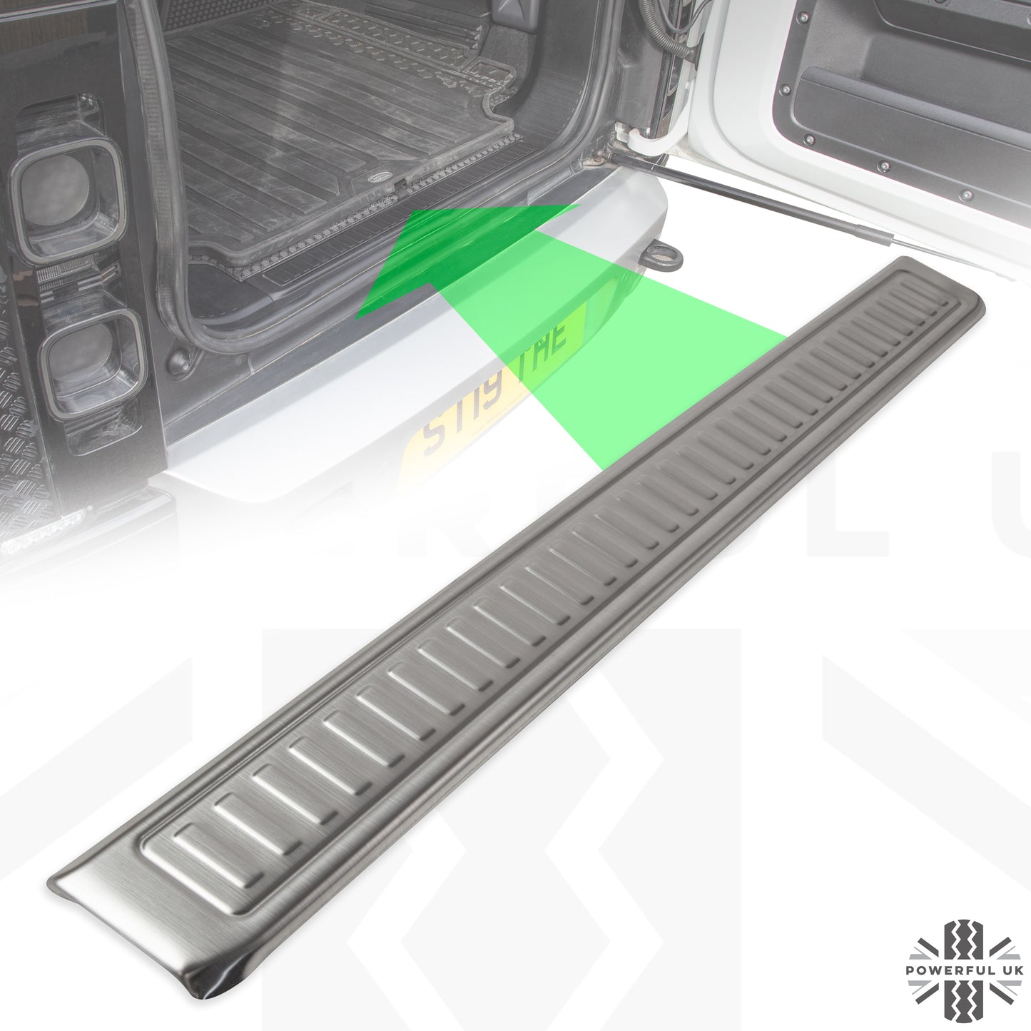 Rear Loadspace Finisher COVER - Stainless - for Land Rover Defender L663