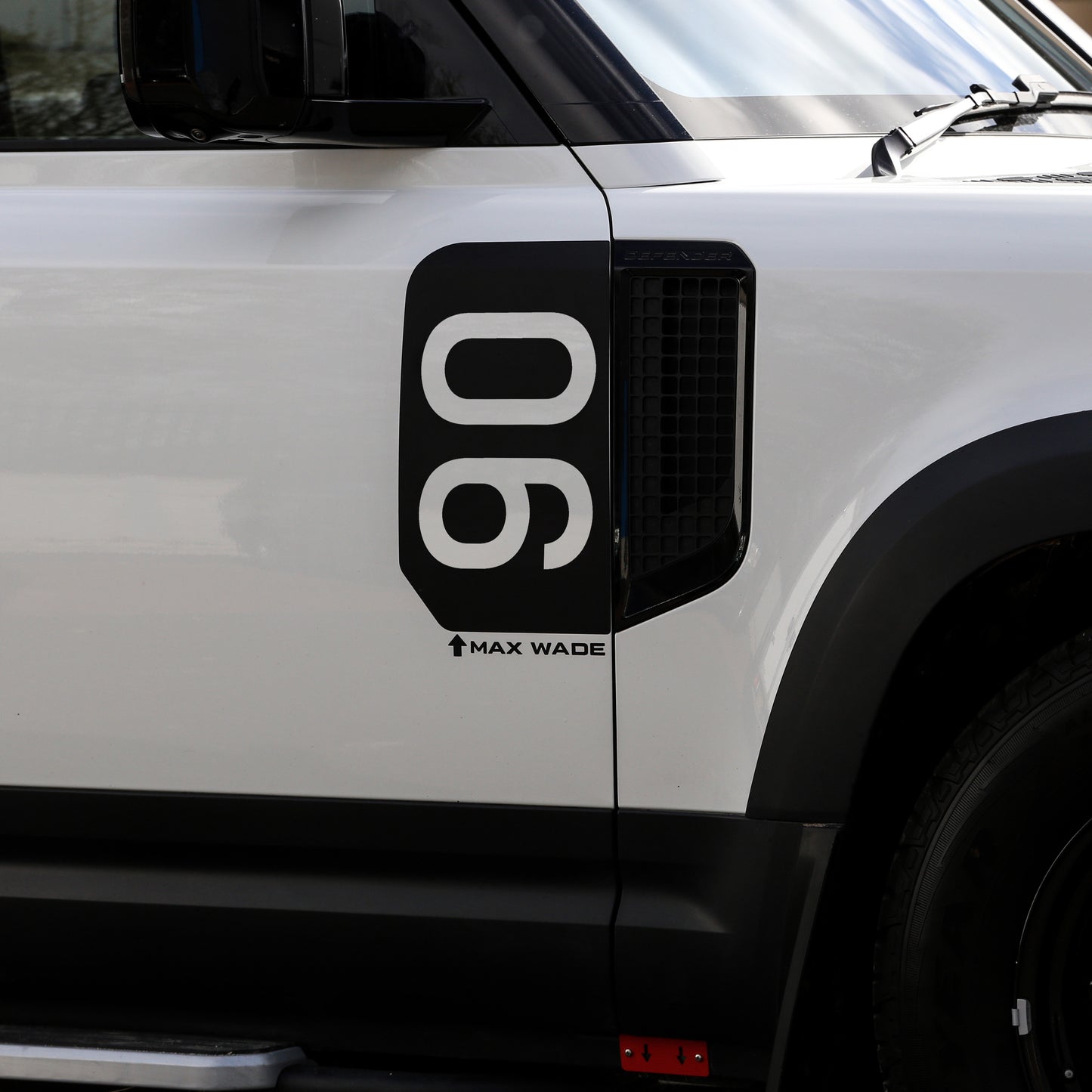 Door/Side Vent Decal Kit - '90' - Matte Black for Land Rover Defender L663