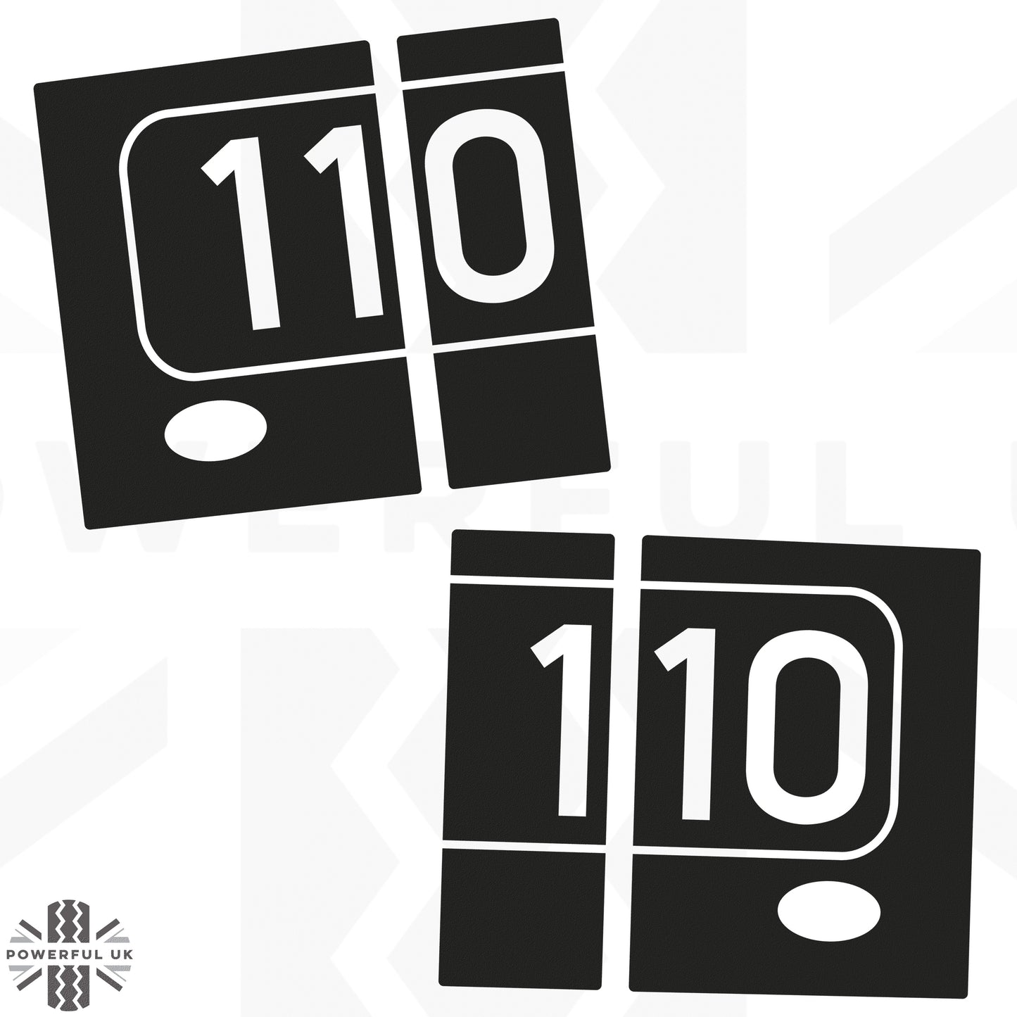 Side Panel Decal Kit - '110' - Matte Black for Land Rover Defender L663