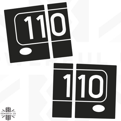 Side Panel Decal Kit - '110' - Matte Black for Land Rover Defender L663