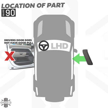 Interior Door Pull Finisher (Genuine) in Dark Oak for Defender L663 90 - LHD