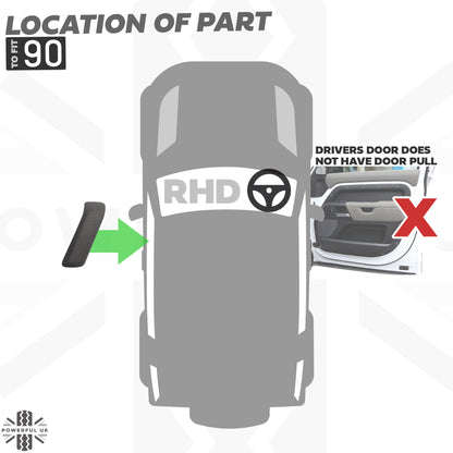 Interior Door Pull Finisher (Genuine) in Dark Oak for Defender L663 90 - RHD